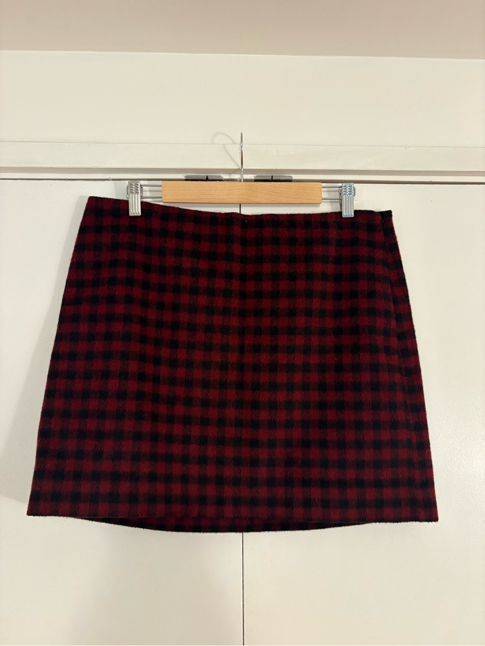 Madewell Red and Black Plaid Mini Skirt